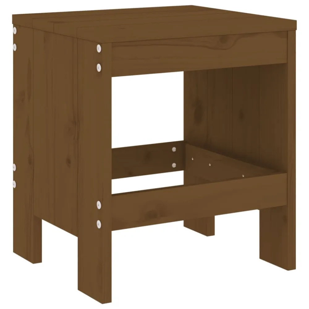 Bancos de jardim 2 pcs 40x36x45 cm pinho maciço castanho-mel