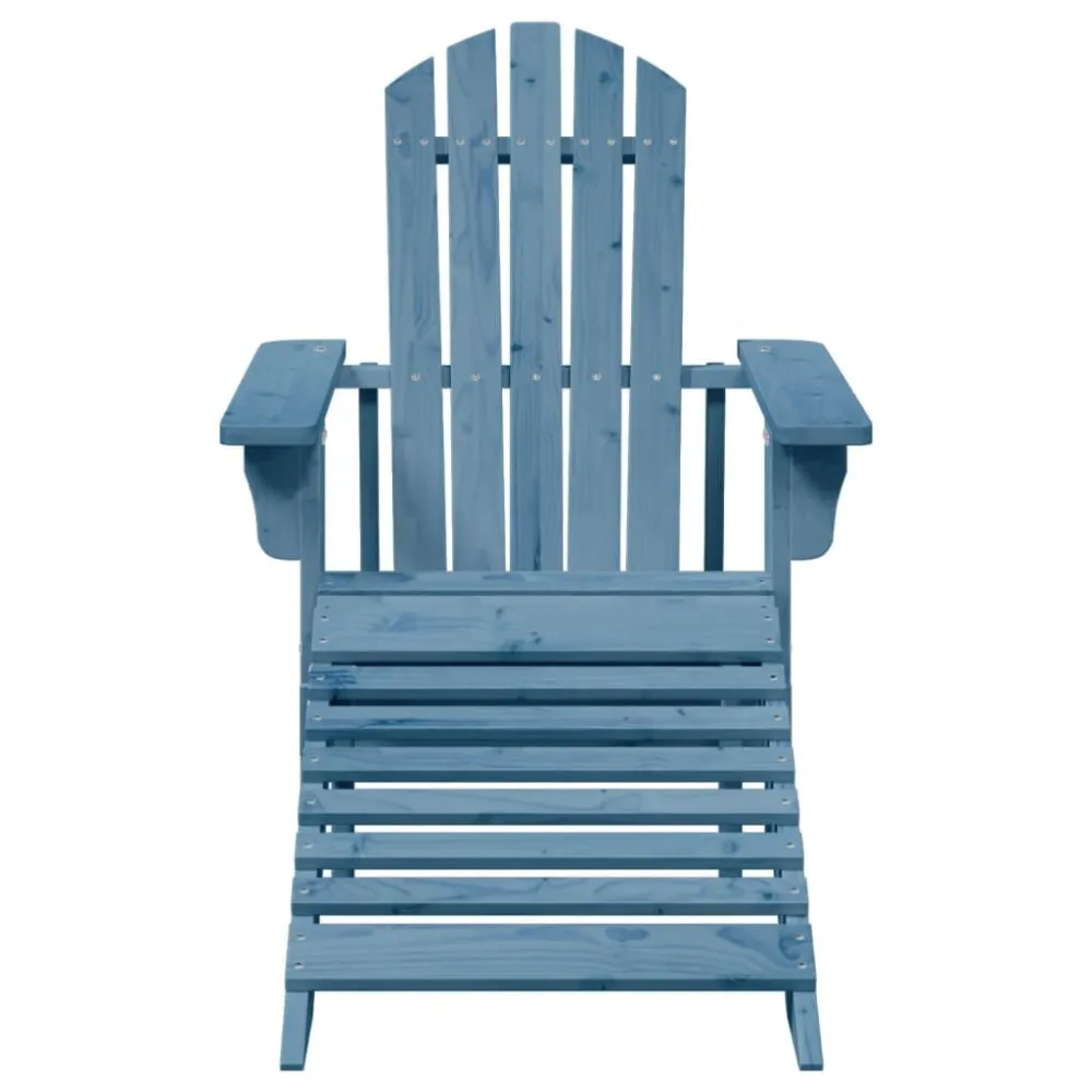 Cadeira adirondack com otomana madeira de abeto maciç azul