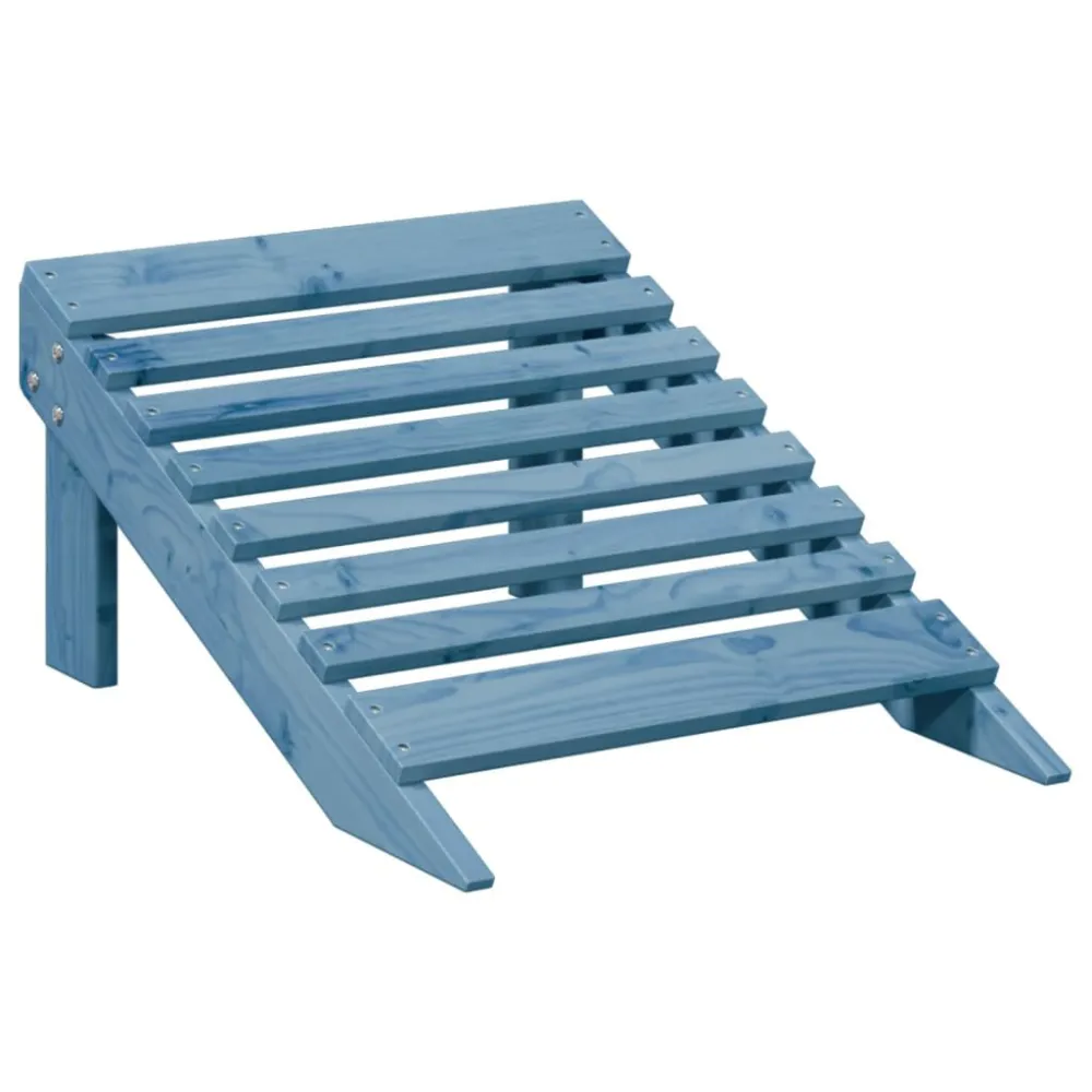 Cadeira adirondack com otomana madeira de abeto maciç azul
