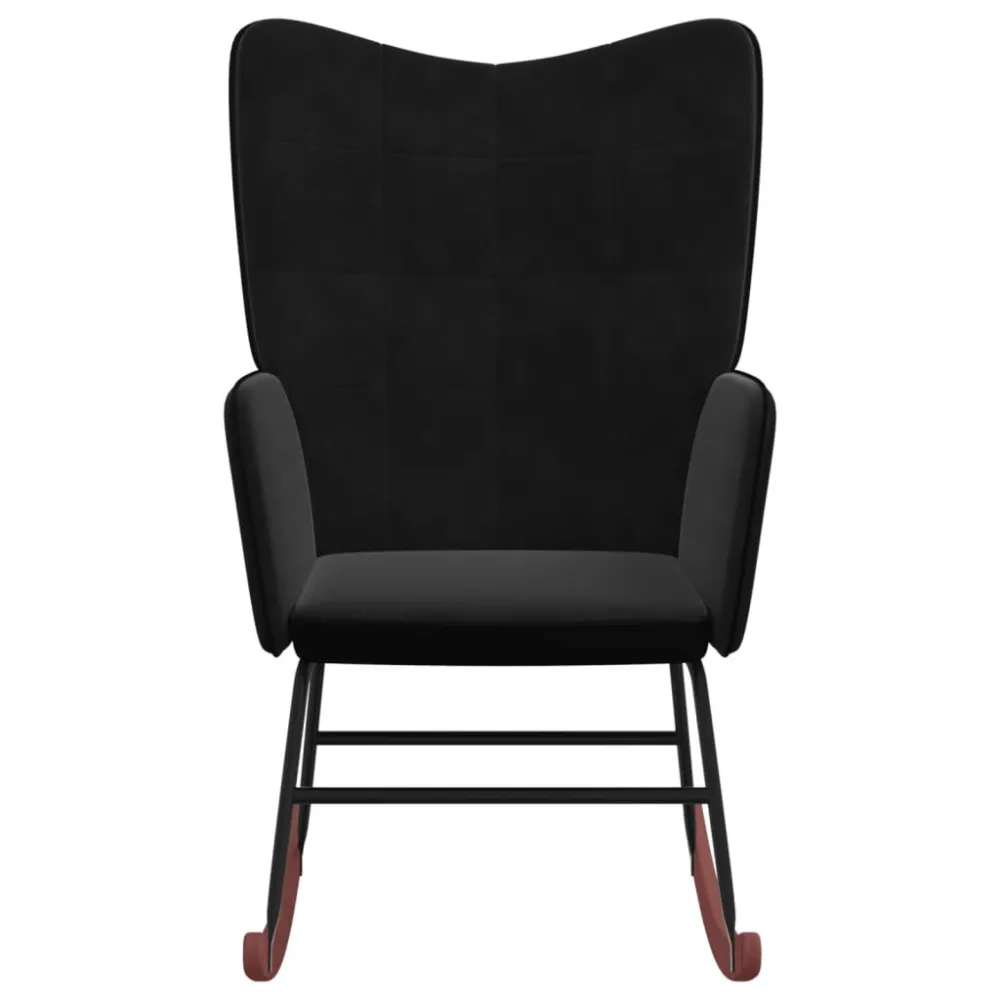 Cadeira de baloiço PVC e veludo preto