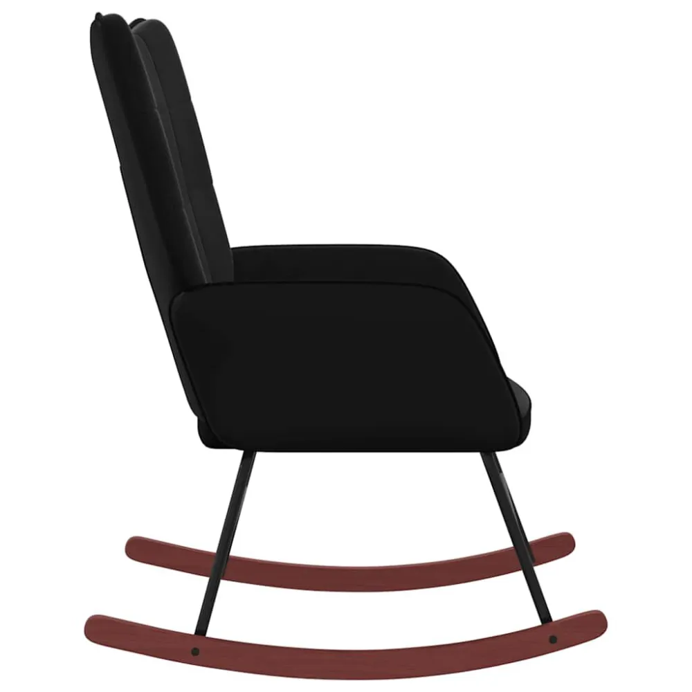 Cadeira de baloiço PVC e veludo preto