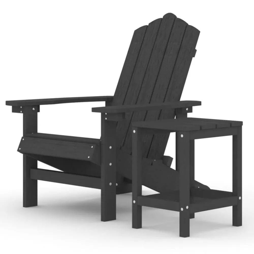 Cadeira de jardim Adirondack com mesa PEAD antracite