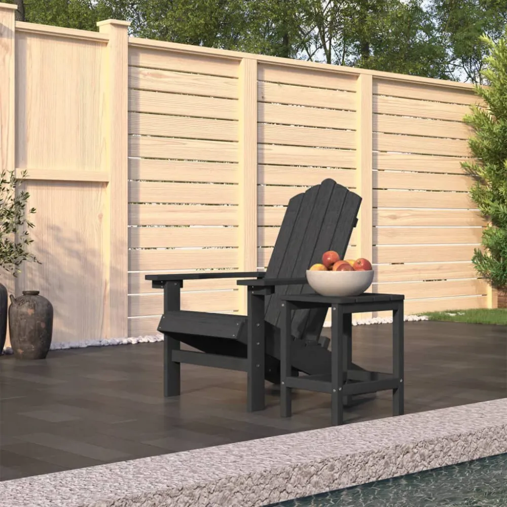 Cadeira de jardim Adirondack com mesa PEAD antracite