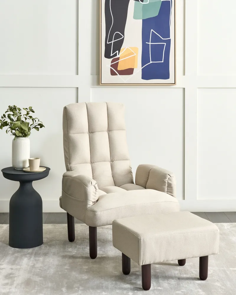 Cadeira reclinável OLAND Linho Creme distinto