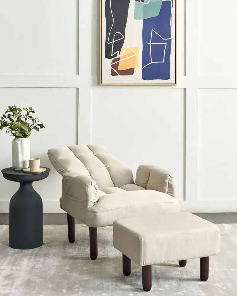 Cadeira reclinável OLAND Linho Creme distinto