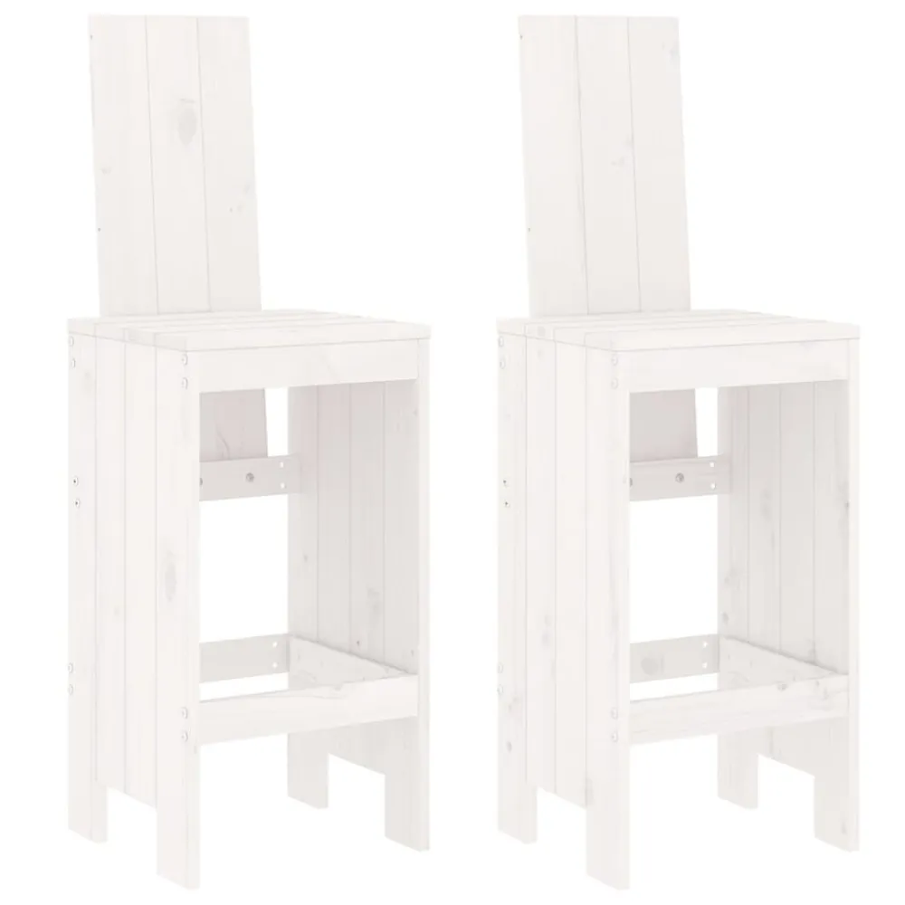 Cadeiras de bar 2 pcs 40x42x120 cm pinho maciço branco