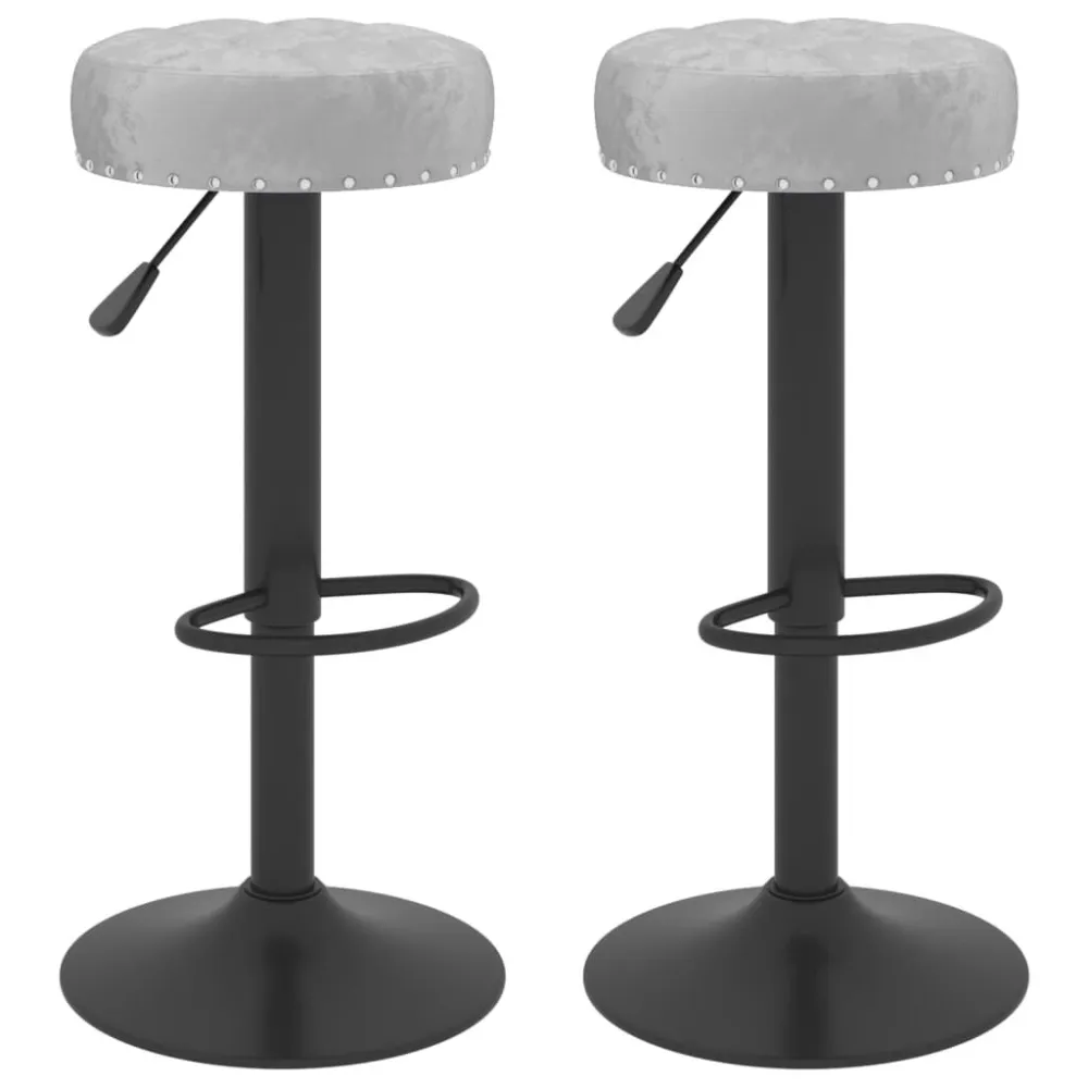 Cadeiras de bar 2 pcs veludo cinzento