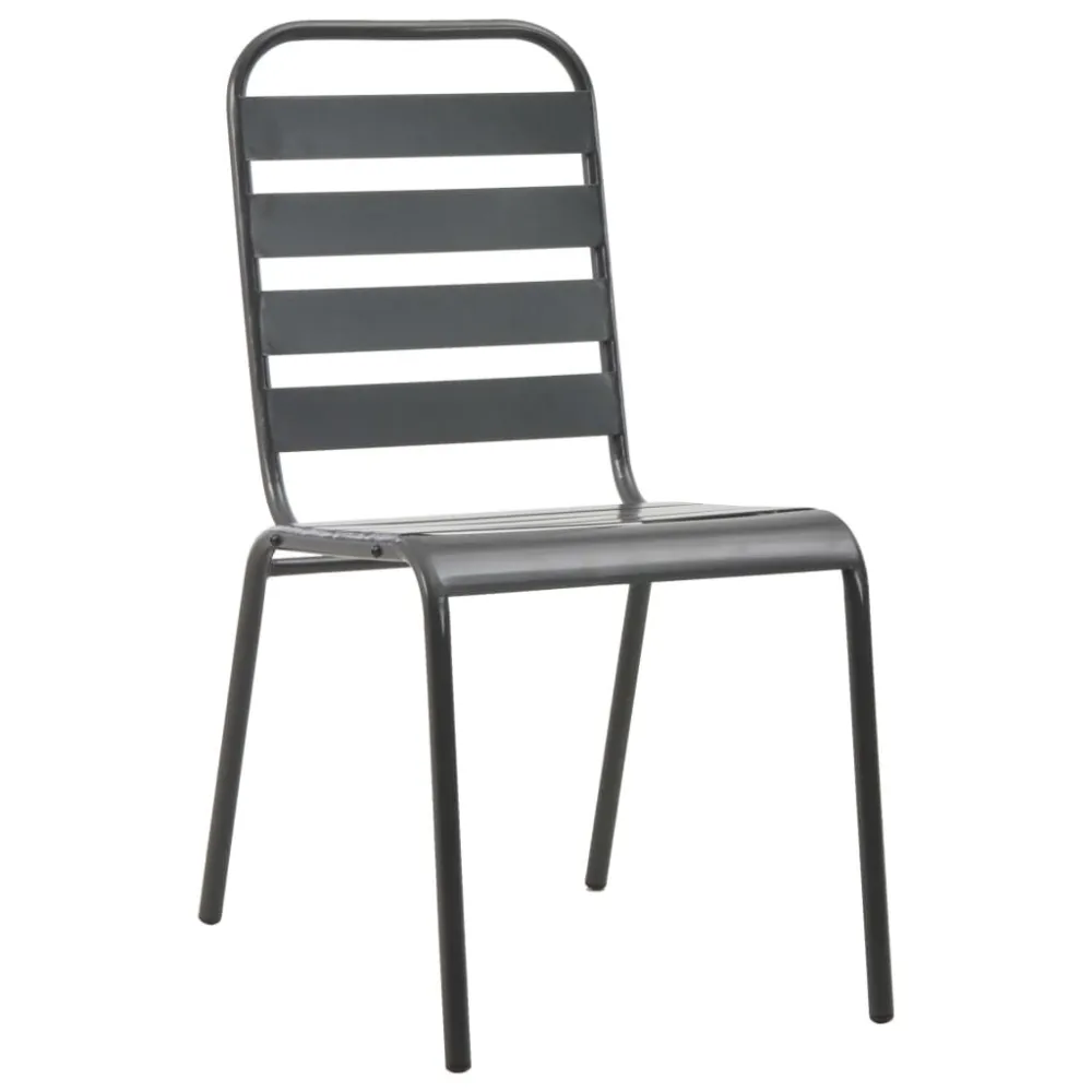 Cadeiras de exterior empilháveis 2 pcs ço cinzento