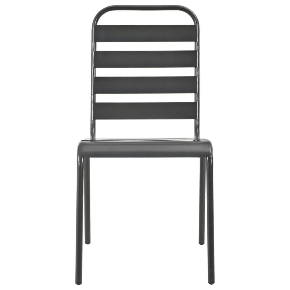 Cadeiras de exterior empilháveis 2 pcs ço cinzento