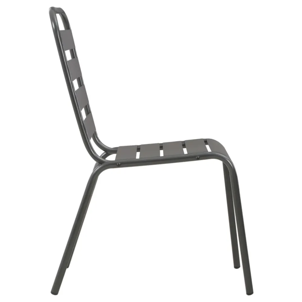 Cadeiras de exterior empilháveis 2 pcs ço cinzento