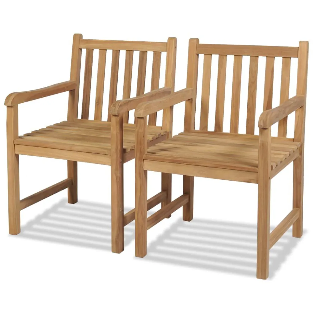 Cadeiras de exterior 2 pcs madeira teca maciç