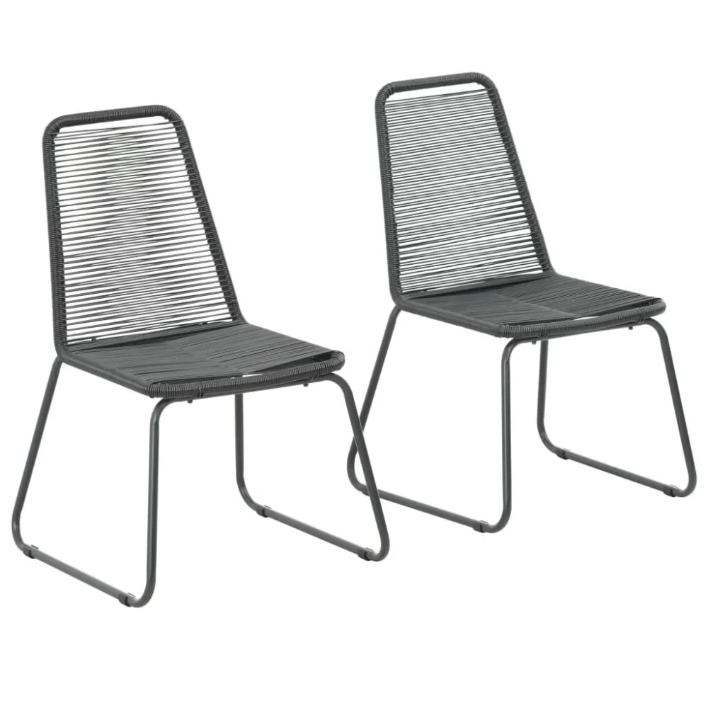Cadeiras de exterior 2 pcs vime PE preto