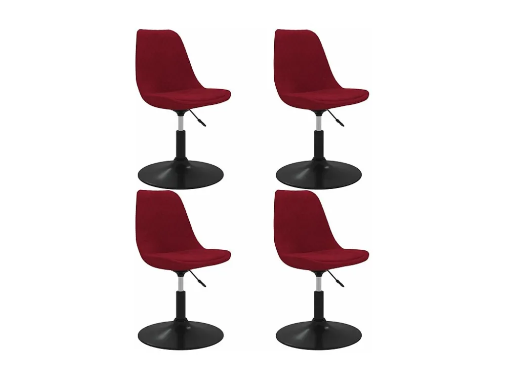 Cadeiras de jantar giratórias 4 pcs veludo vermelho tinto