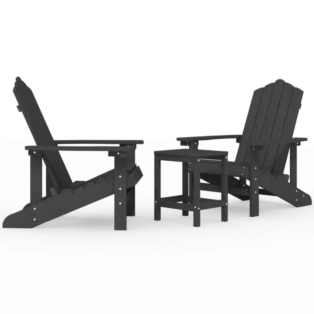Cadeiras de jardim Adirondack com mesa PEAD antracite