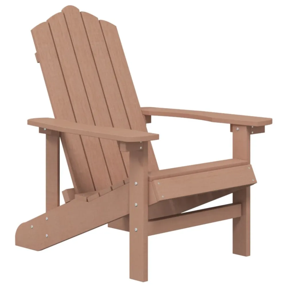 Cadeiras de jardim Adirondack com mesa PEAD castanho