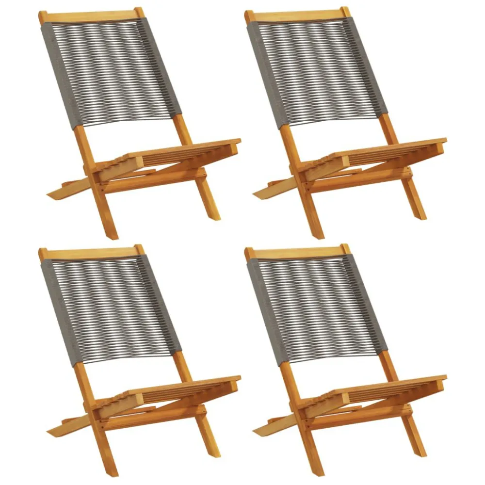 Cadeiras de jardim dobráveis 4 pcs madeira acácia maciç cinza