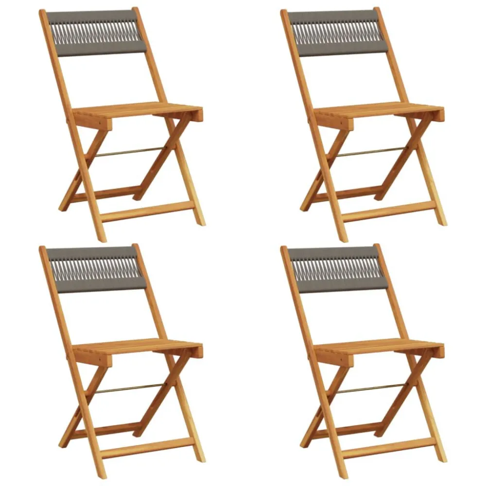 Cadeiras de jardim dobráveis 4 pcs madeira acácia maciç cinza