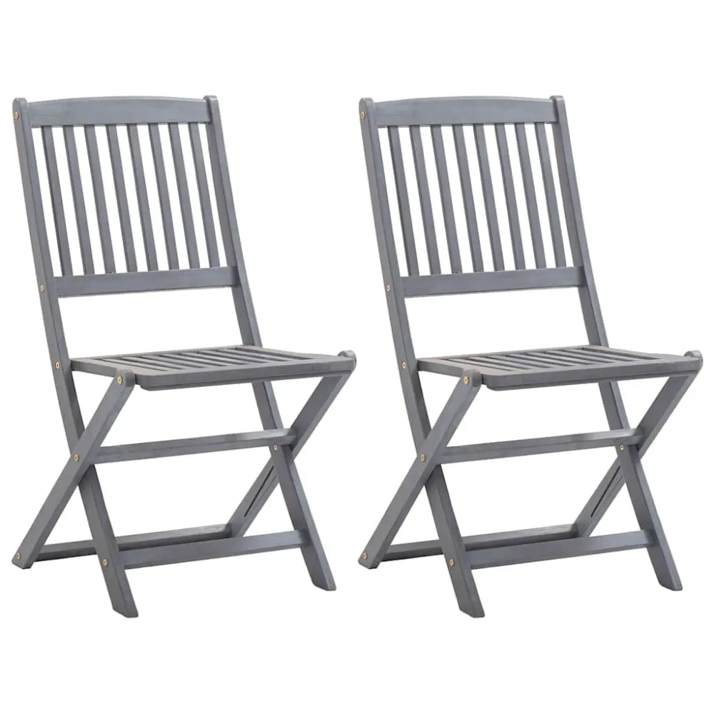 Cadeiras de jardim dobráveis 2 pcs madeira acácia maciç