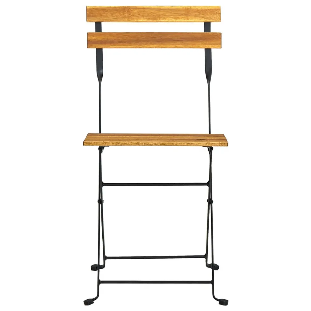 Cadeiras de jardim dobráveis 2 pcs ço e madeira acácia maciç