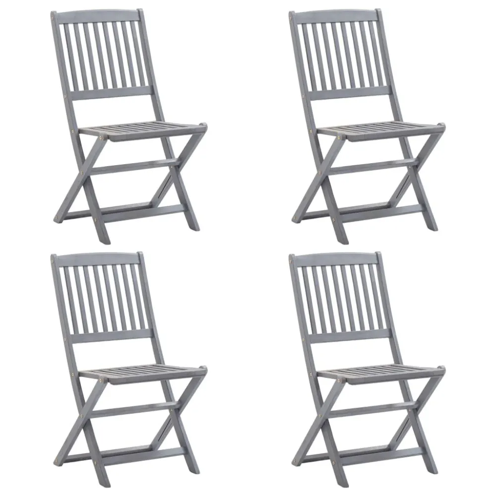 Cadeiras de jardim dobráveis 4 pcs madeira acácia maciç