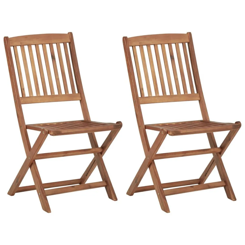Cadeiras de jardim dobráveis 2 pcs madeira acácia maciç