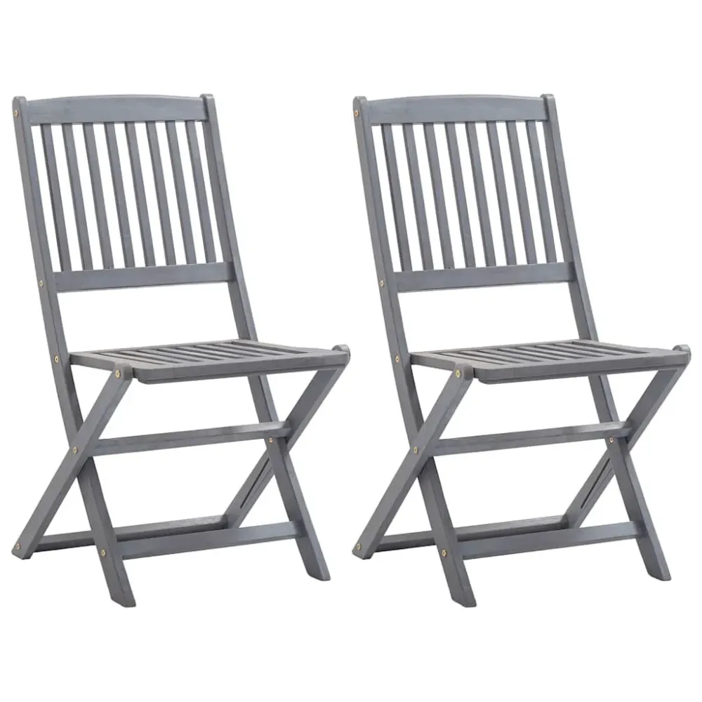 Cadeiras de jardim dobráveis 2 pcs madeira acácia maciç