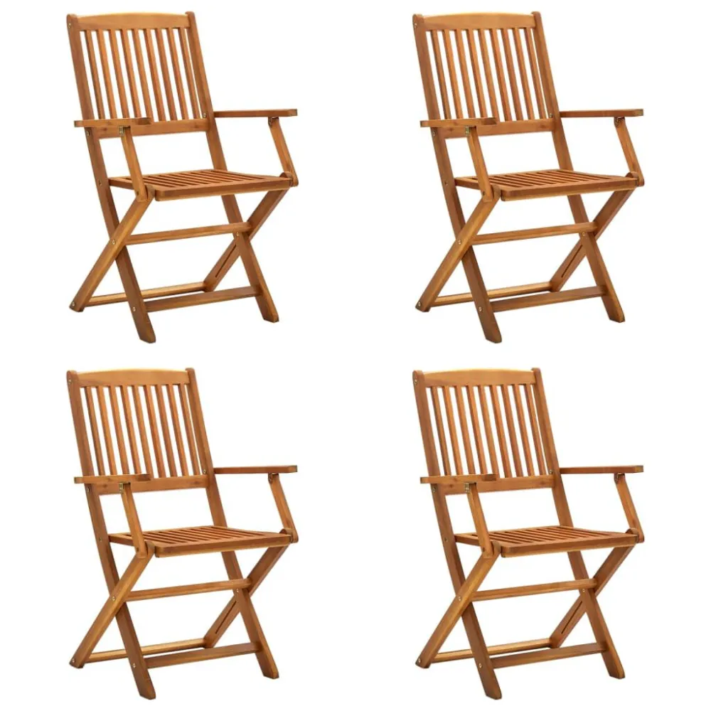 Cadeiras de jardim dobráveis 4 pcs madeira acácia maciç