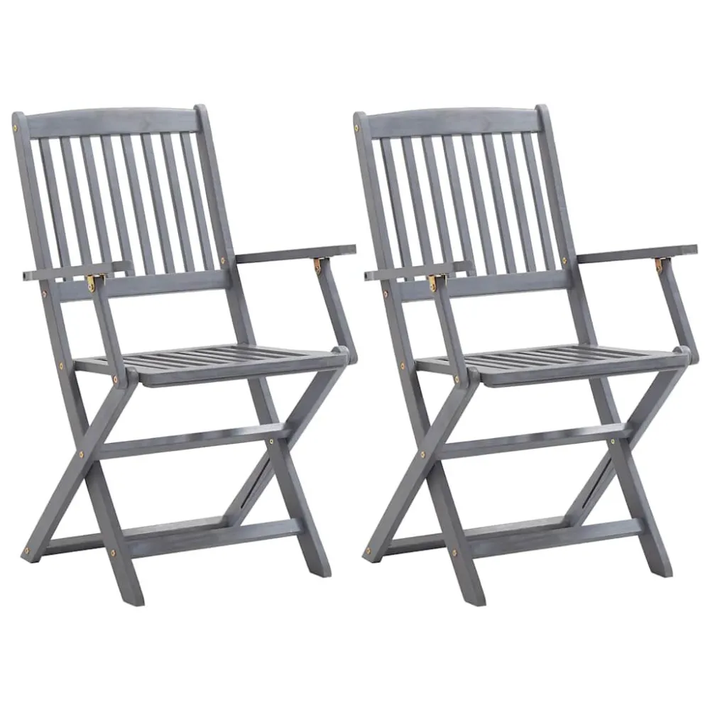 Cadeiras de jardim dobráveis 2 pcs madeira acácia maciç