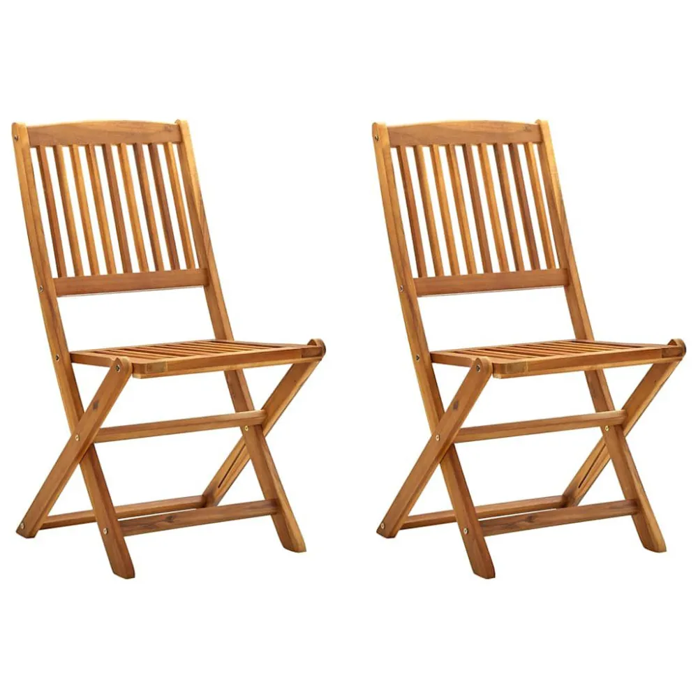 Cadeiras de jardim dobráveis 2 pcs madeira acácia maciç