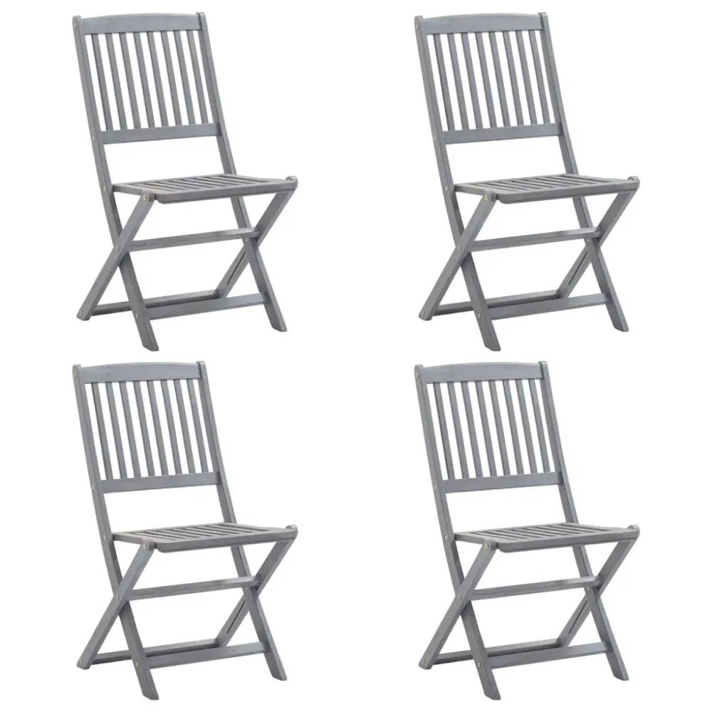 Cadeiras de jardim dobráveis 4 pcs madeira acácia maciç