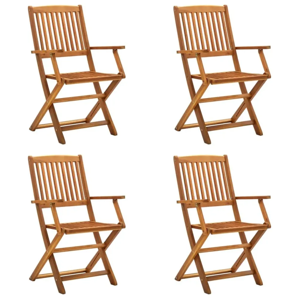 Cadeiras de jardim dobráveis 4 pcs madeira acácia maciç