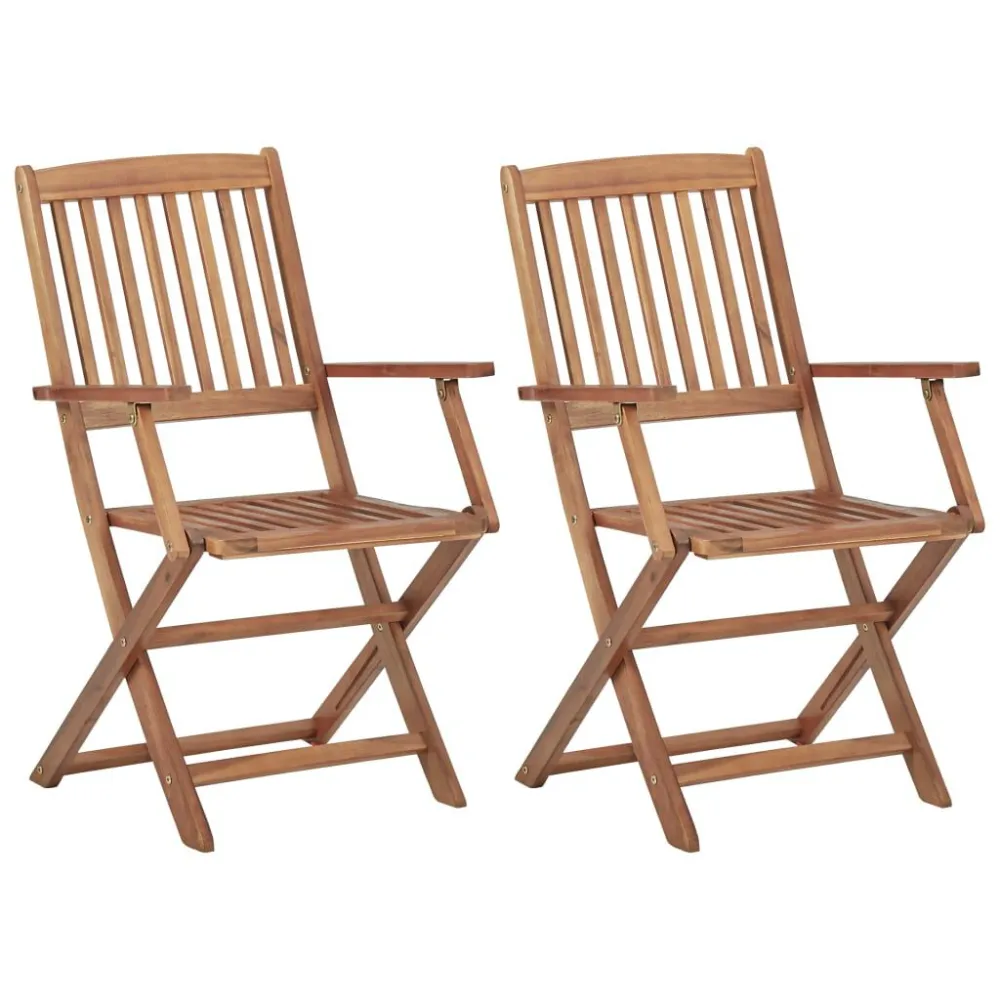 Cadeiras de jardim dobráveis 2 pcs madeira acácia maciç