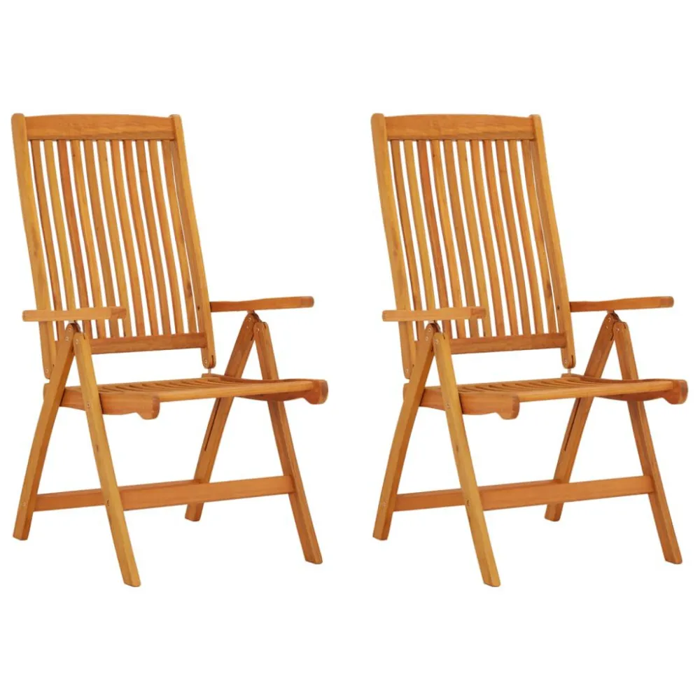 Cadeiras de jardim dobráveis 2 pcs madeira de eucalipto maciç