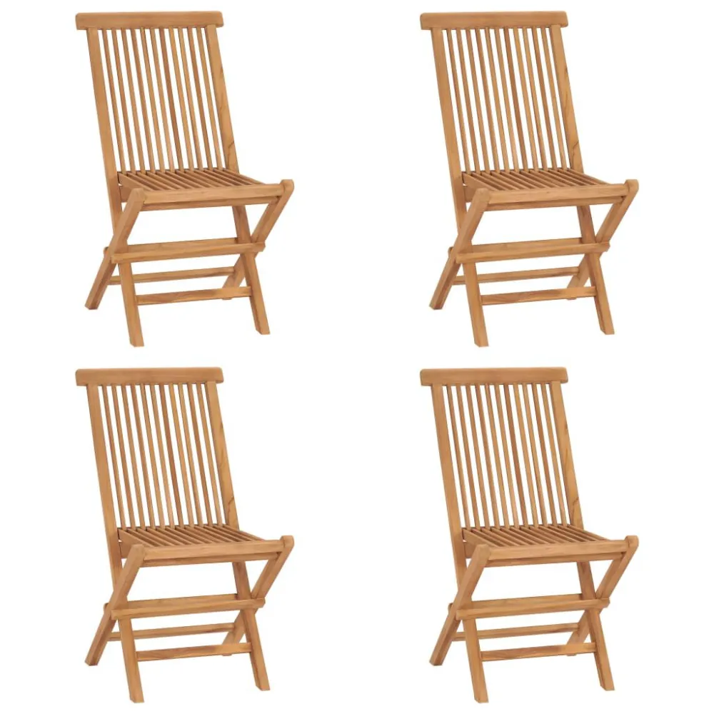Cadeiras de jardim dobráveis 4 pcs madeira de teca maciç