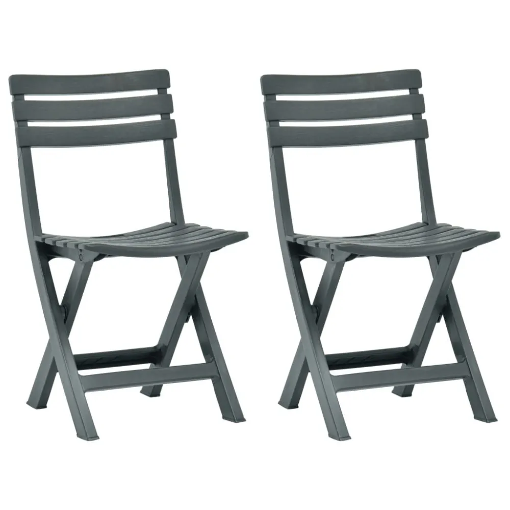 Cadeiras de jardim dobráveis 2 pcs plástico verde