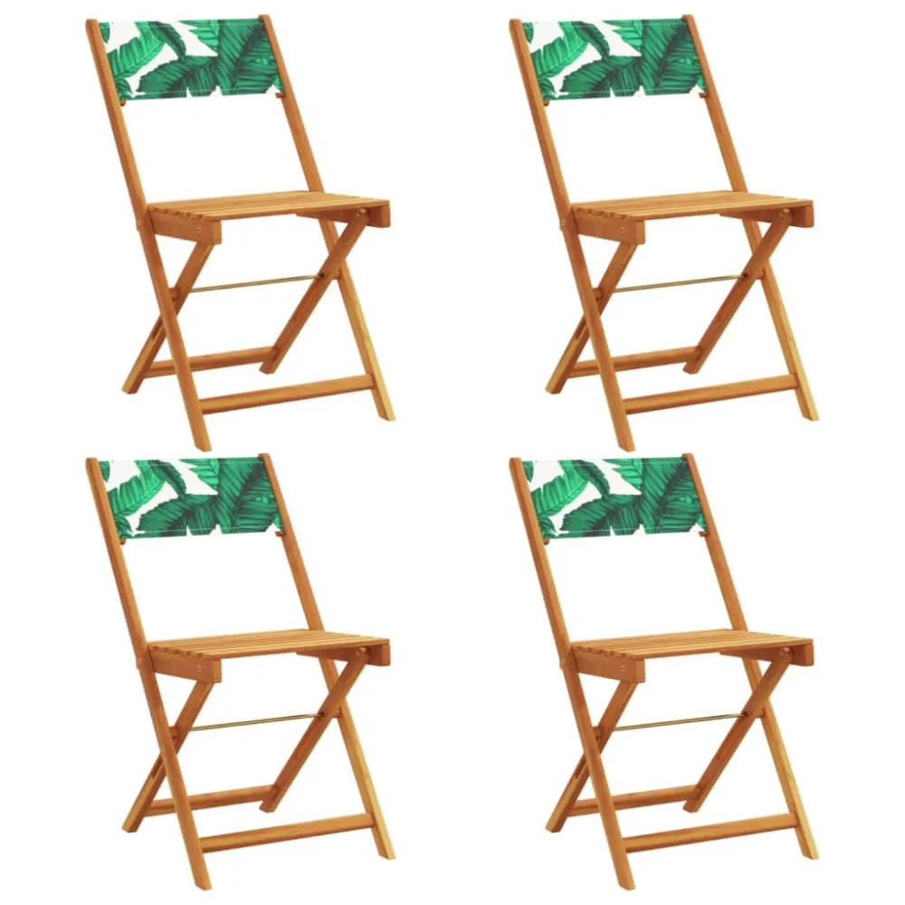 Cadeiras de jardim dobráveis 4 pcs tecido/madeira maciç verde
