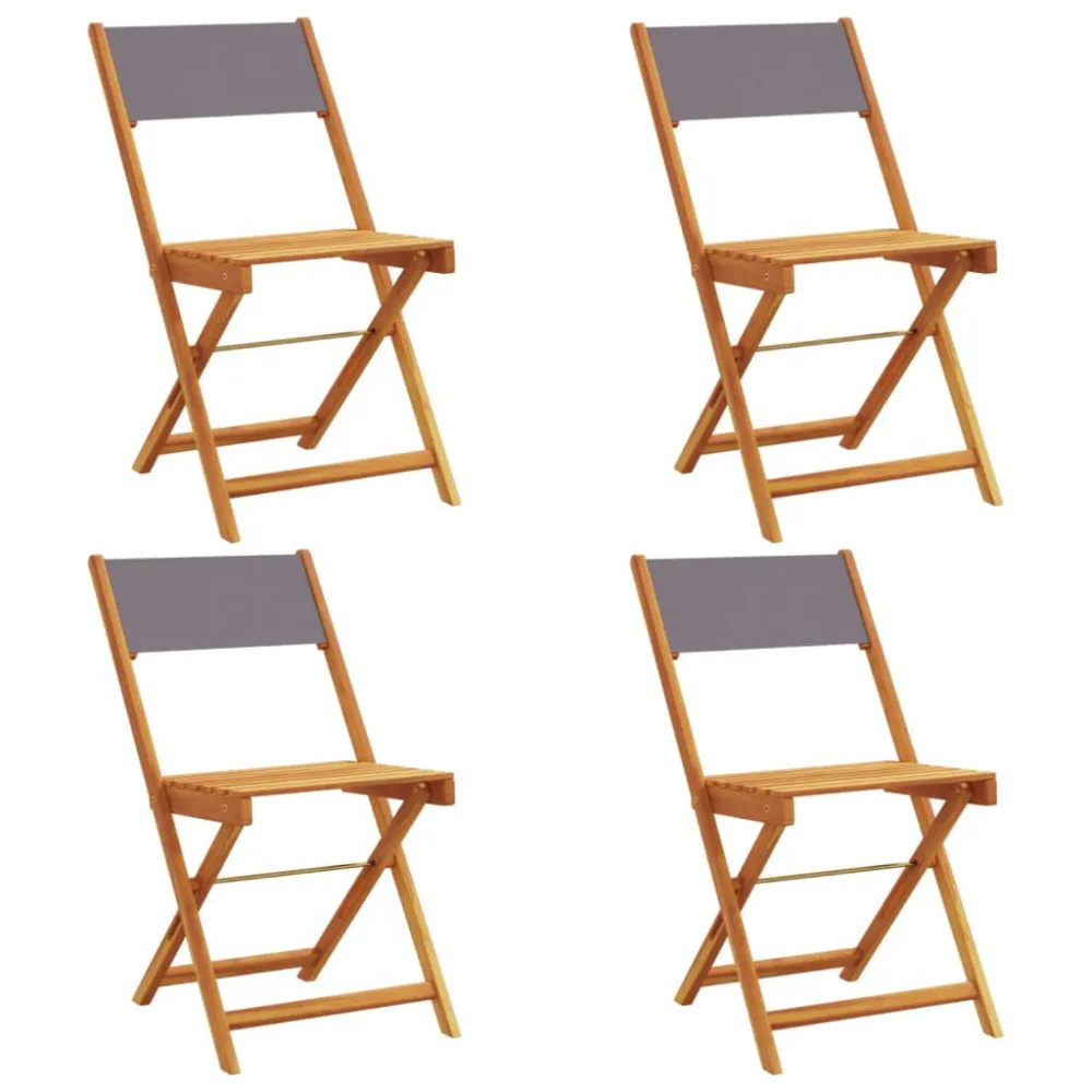 Cadeiras jardim dobráveis 4 pcs tecido/madeira maciç antracite