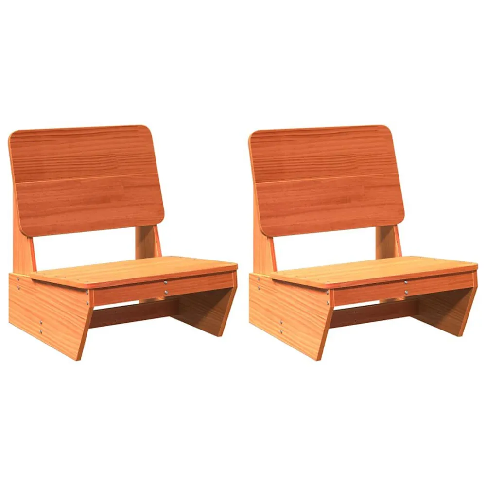 Cadeiras de jardim 2 pcs 60x64x70,5cm pinho maciço castanho-mel