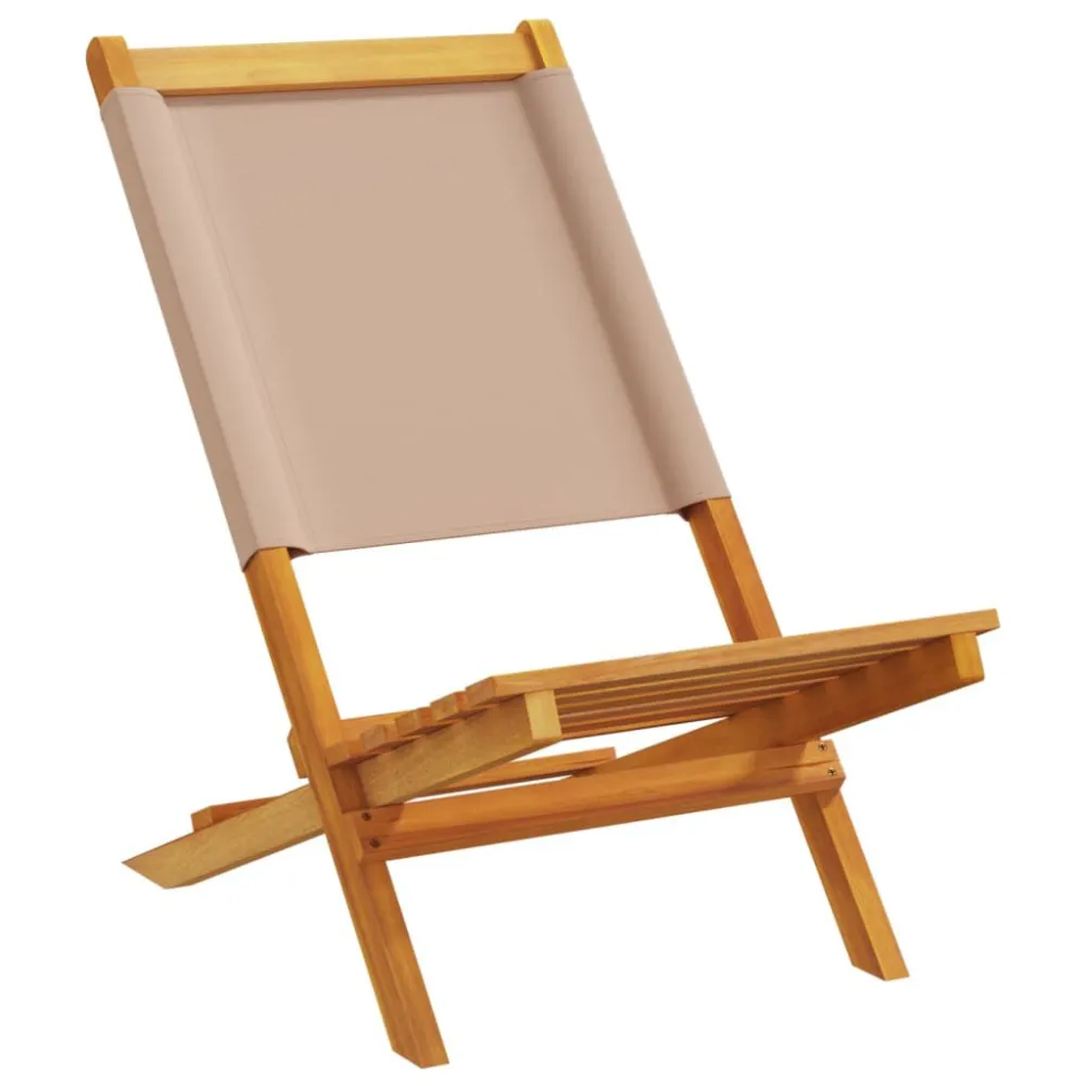 Cadeiras de jardim 2 pcs acácia maciç/tecido cinza-acastanhado