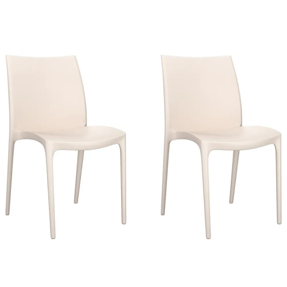 Cadeiras de jardim 2 pcs polipropileno 50x46x80 cm cor creme