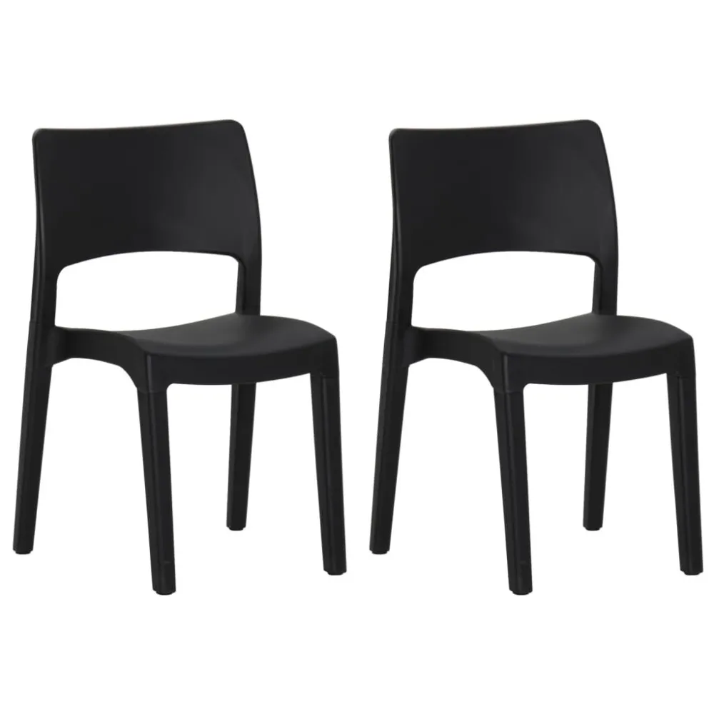 Cadeiras de jardim 2 pcs polipropileno antracite