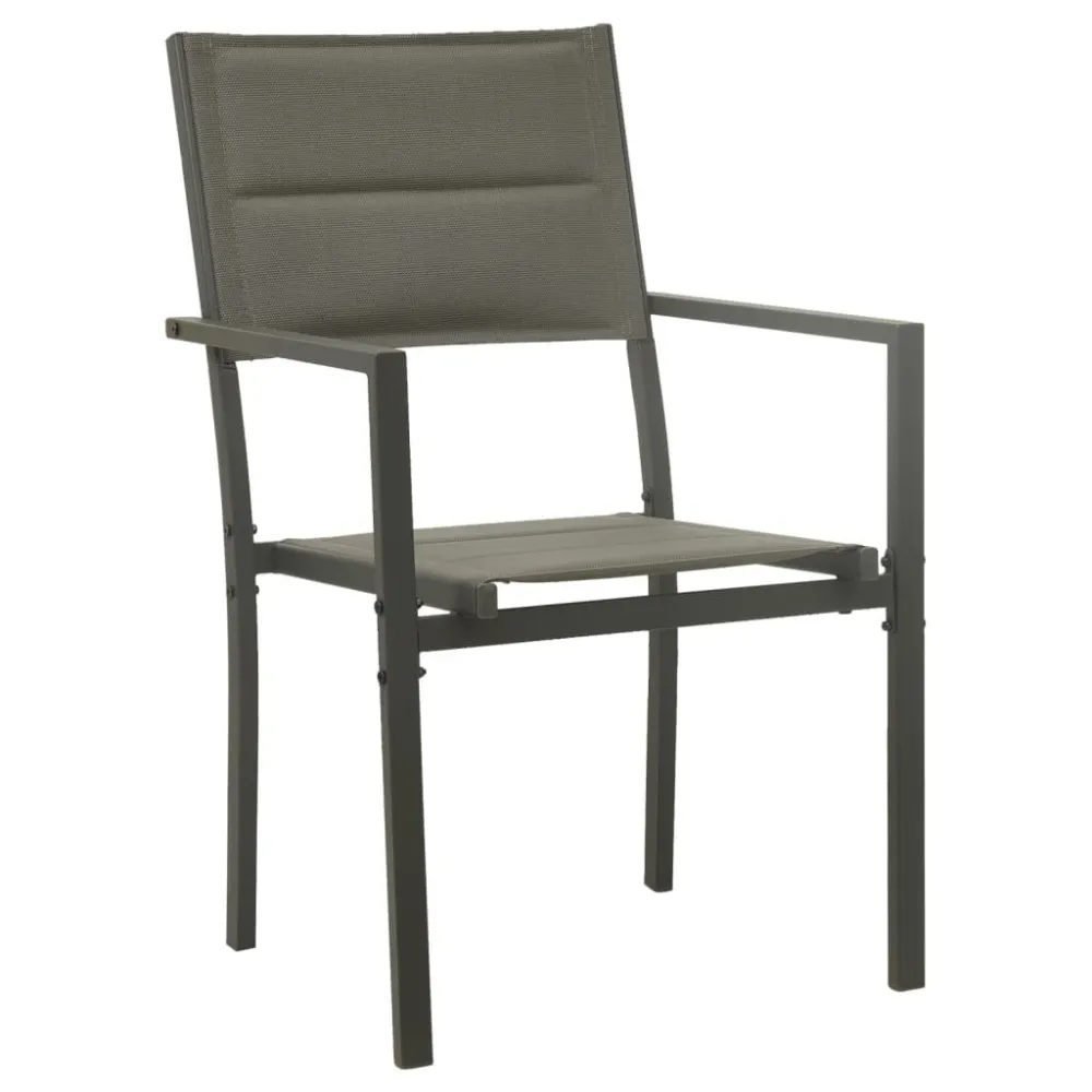 Cadeiras de jardim 2 pcs textilene e ço cinzento/antracite