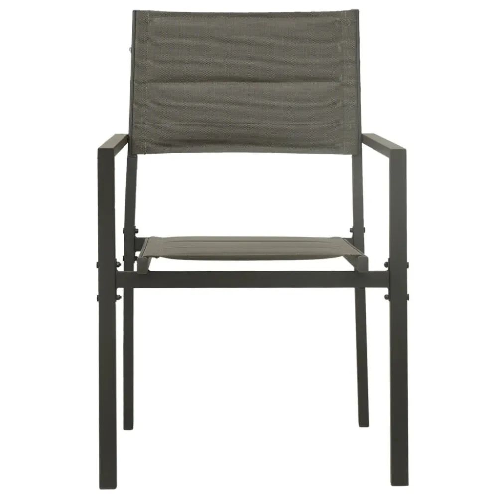 Cadeiras de jardim 2 pcs textilene e ço cinzento/antracite
