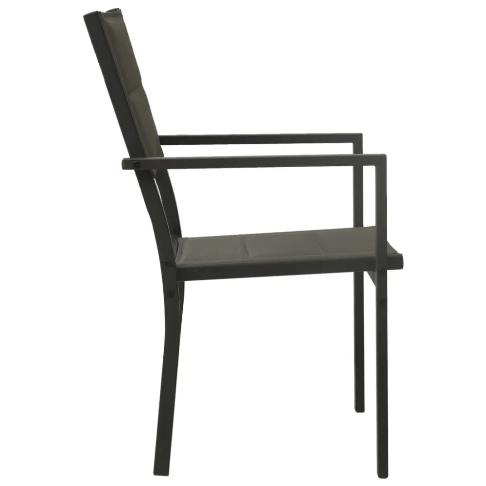Cadeiras de jardim 2 pcs textilene e ço cinzento/antracite