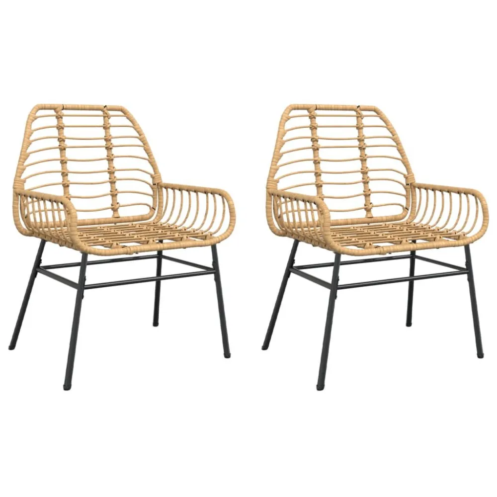 Cadeiras de jardim 2 pcs vime castanho