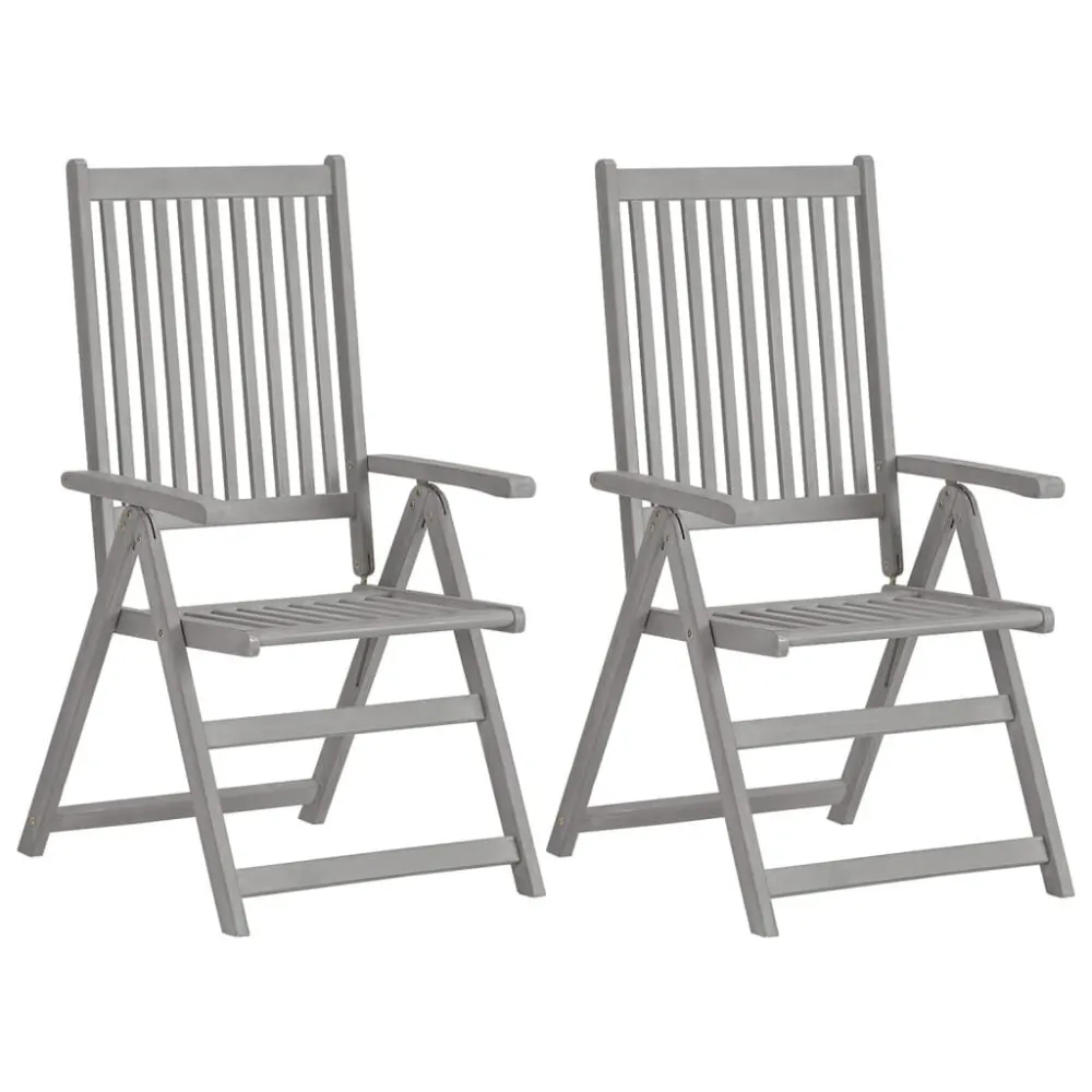 Cadeiras jardim reclináveis com almofadões 4 pcs acácia maciç