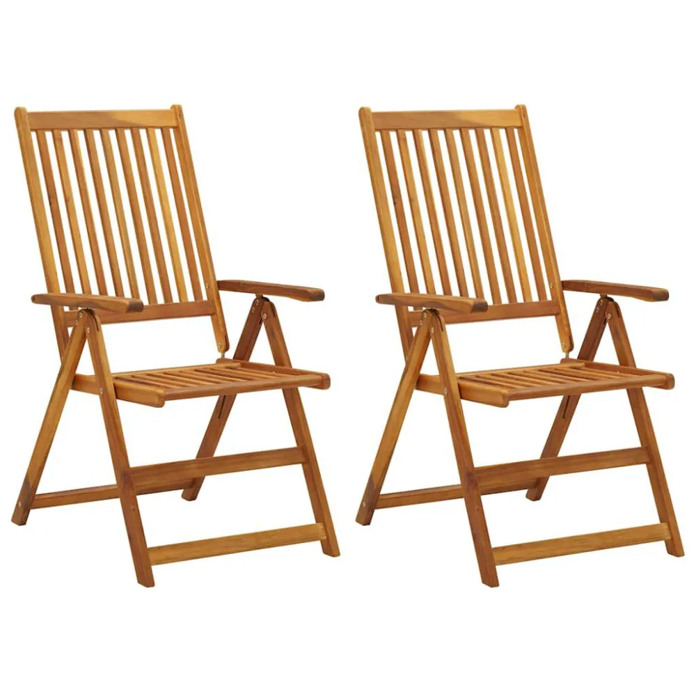 Cadeiras jardim reclináveis com almofadões 2 pcs acácia maciç