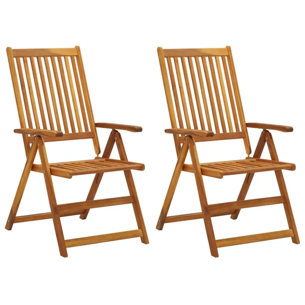 Cadeiras jardim reclináveis com almofadões 2 pcs acácia maciç
