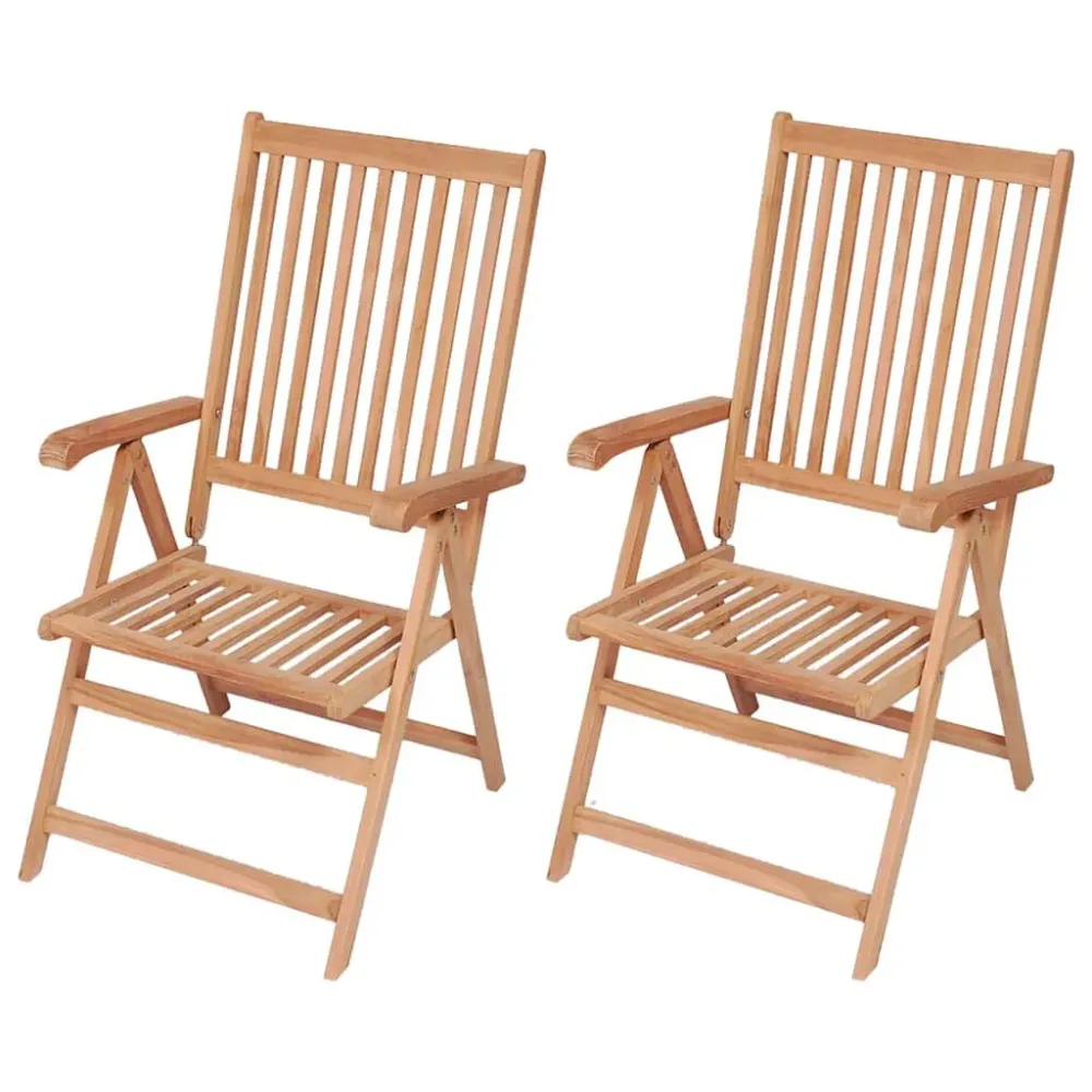 Cadeiras de jardim reclináveis 2 pcs madeira teca maciç