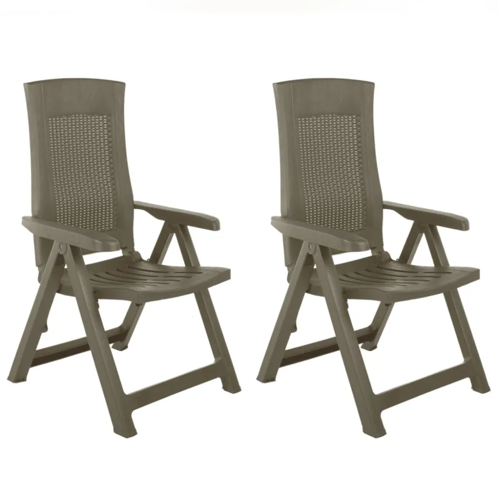 Cadeiras de jardim reclináveis 2 pcs plástico mocca